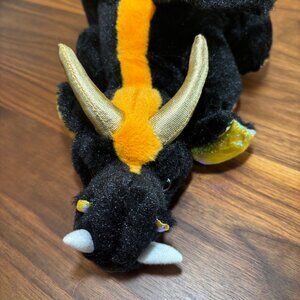 Webkinz dragon plushie (no code) with golden horns and spikes